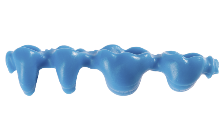 Готовые восковые формы Восковые промежутки, синие для нижней челюсти слева 25 штук (ash-free)