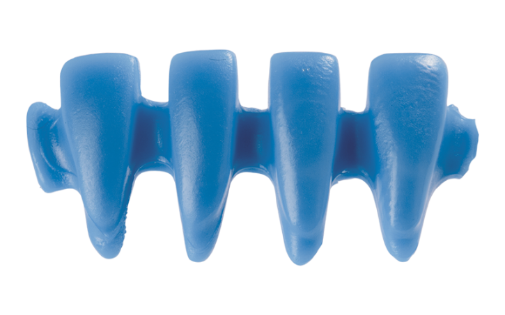 Готовые восковые формы Восковые промежутки, синие фронтальные зубы для нижней челюсти 25 штук (ash-free)
