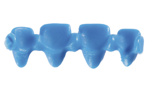 Готовые восковые формы Восковые промежутки, синие фронтальные зубы для верхней челюсти 25 штук (ash-free)